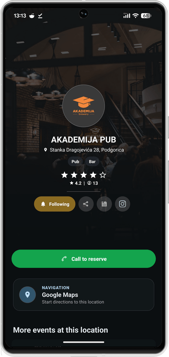 Detalji lokacije u EVONT aplikaciji